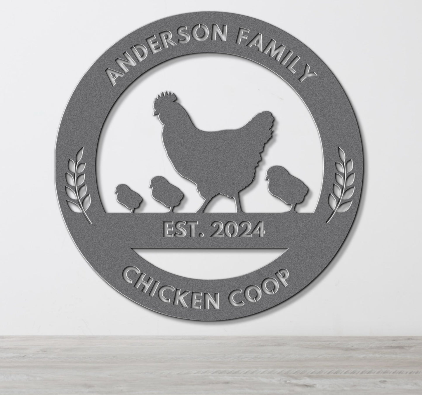 Hen and Chicks Personalized Coop Sign