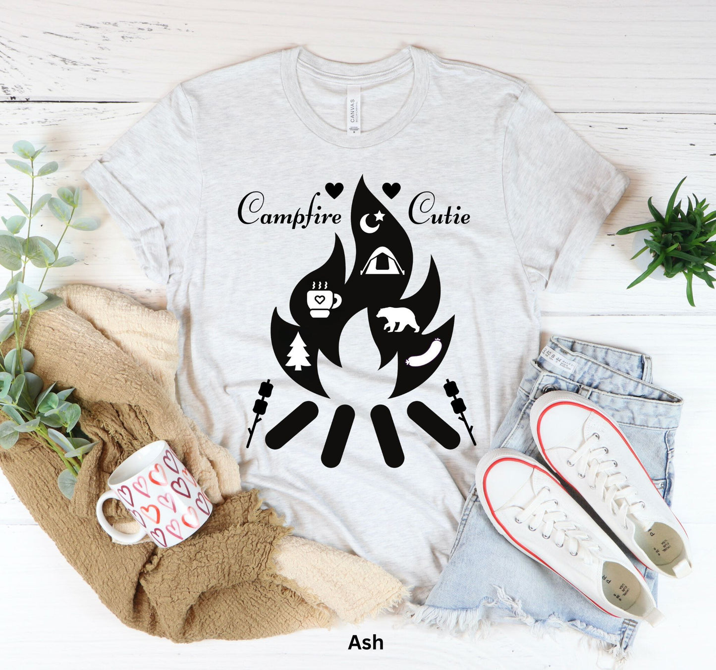 Campfire Cutie T-Shirt - Nature, Marshmallows & Camp Life Tee