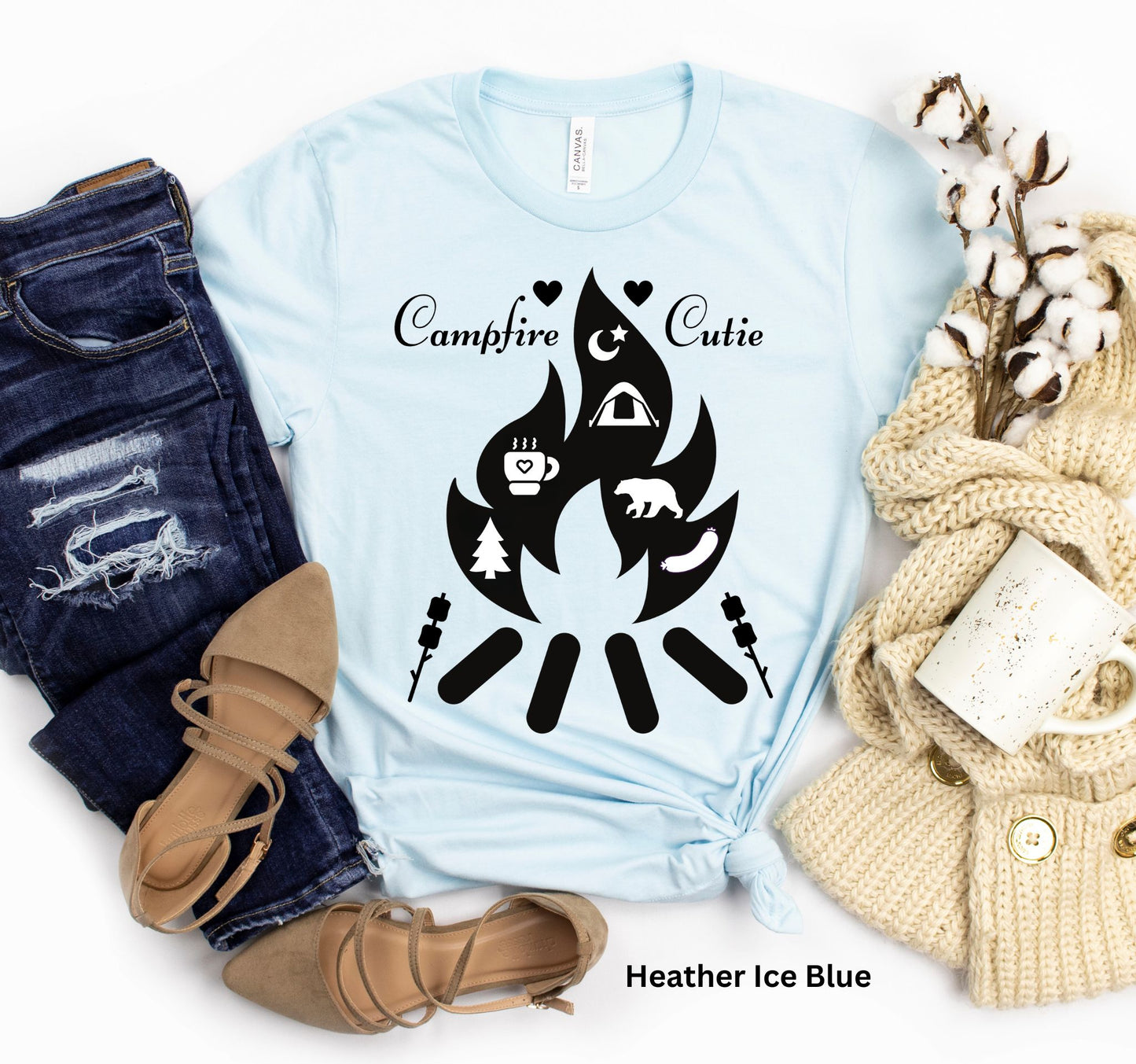Campfire Cutie T-Shirt - Nature, Marshmallows & Camp Life Tee