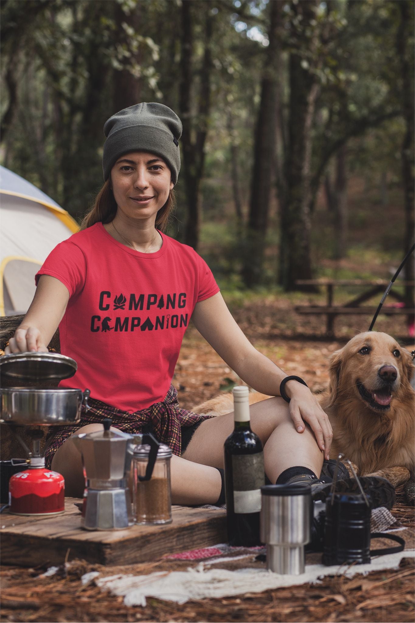 Camping Companion T-Shirt - Outdoor Adventure with Dogs