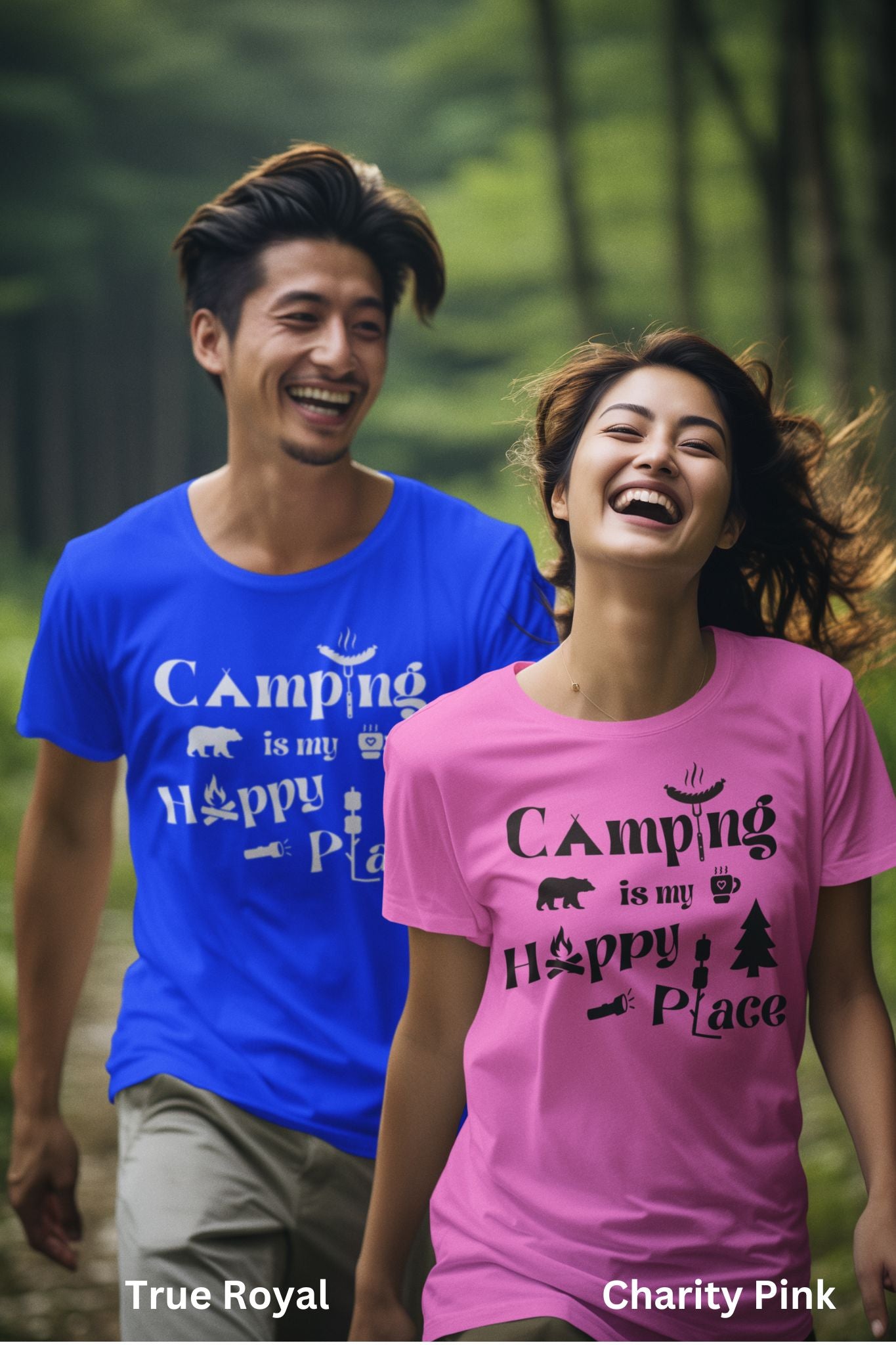 Camping is my Happy Place T-Shirt - Cozy Outdoor Adventure Tee