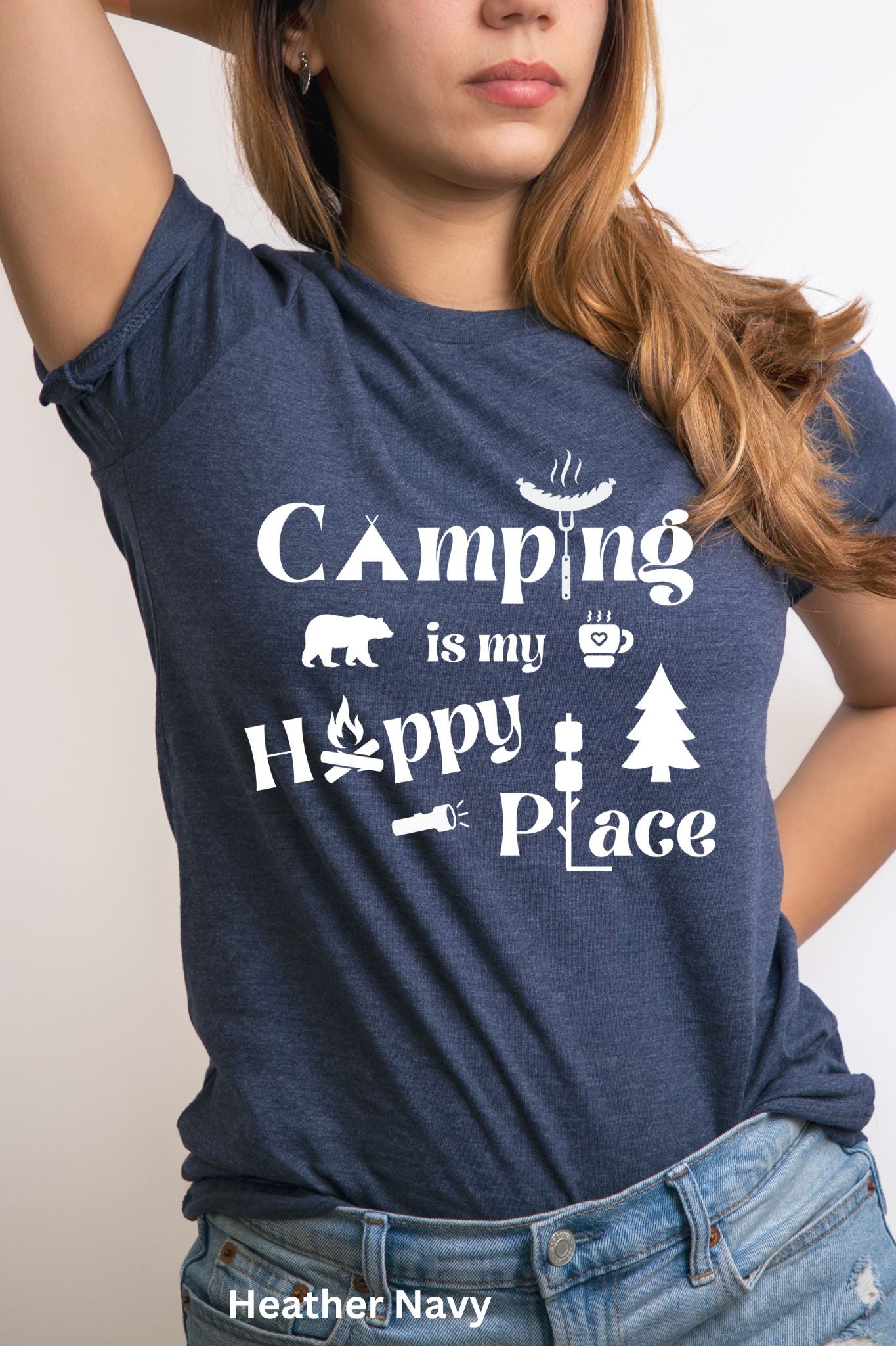Camping is my Happy Place T-Shirt - Cozy Outdoor Adventure Tee