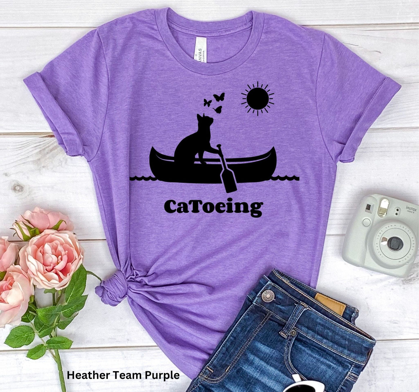 Catoeing T-Shirt - Funny Canoeing & Cat Lover Tee
