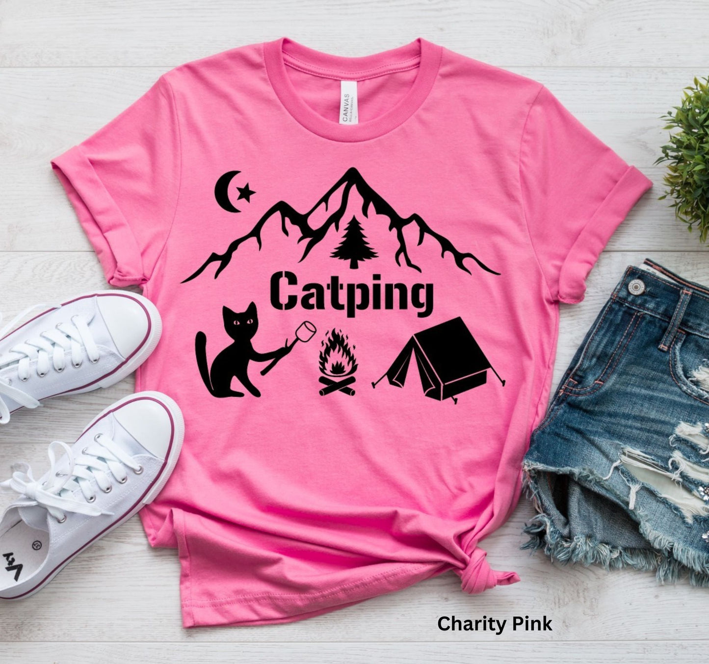 Catping T-Shirt - Funny Camping & Cat Lover Tee