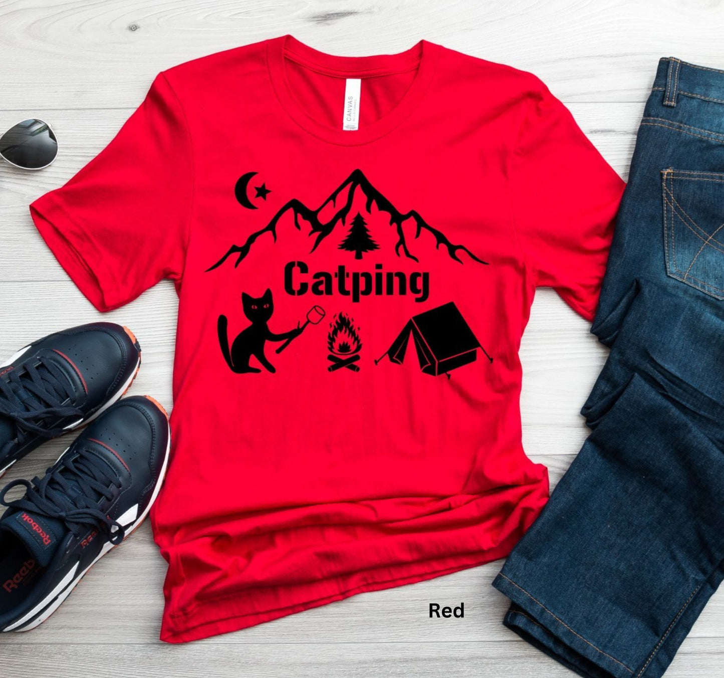 Catping T-Shirt - Funny Camping & Cat Lover Tee