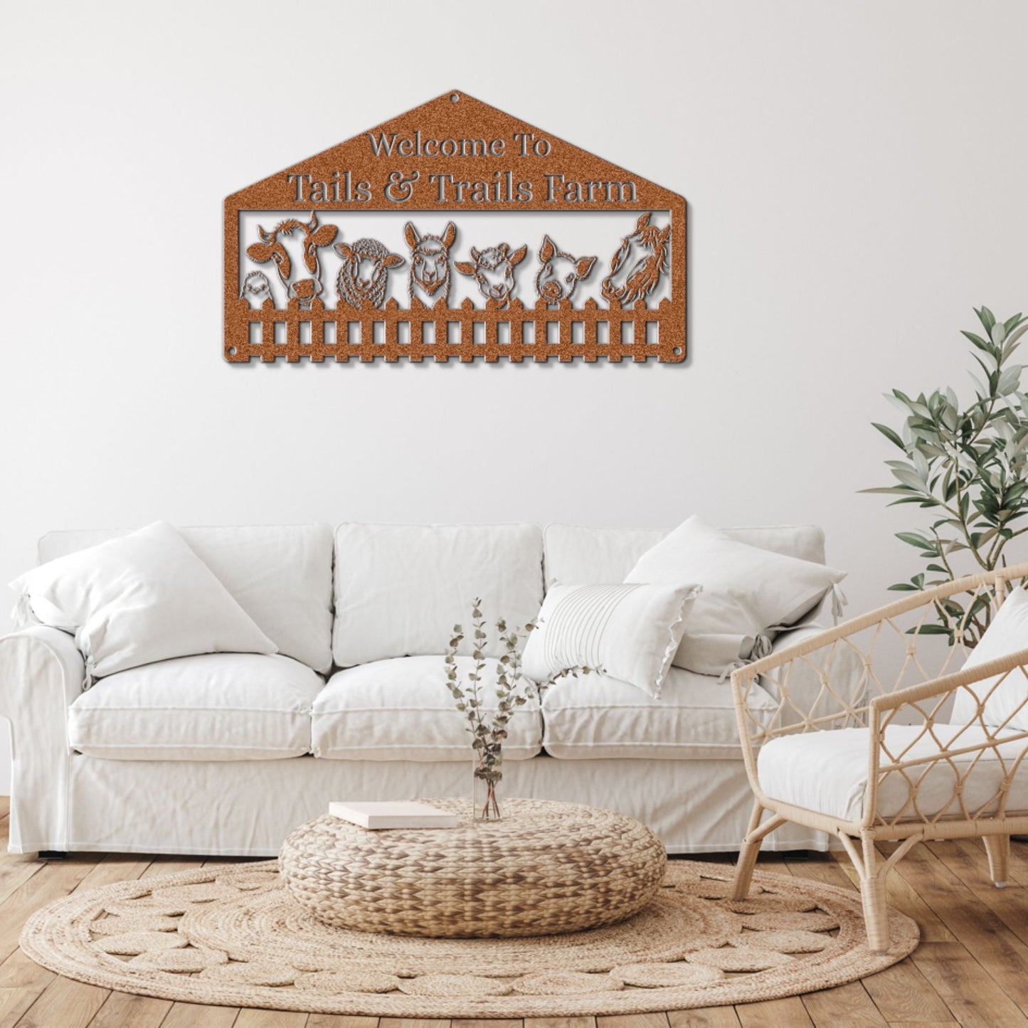 Custom Barnyard Friends Welcome Sign