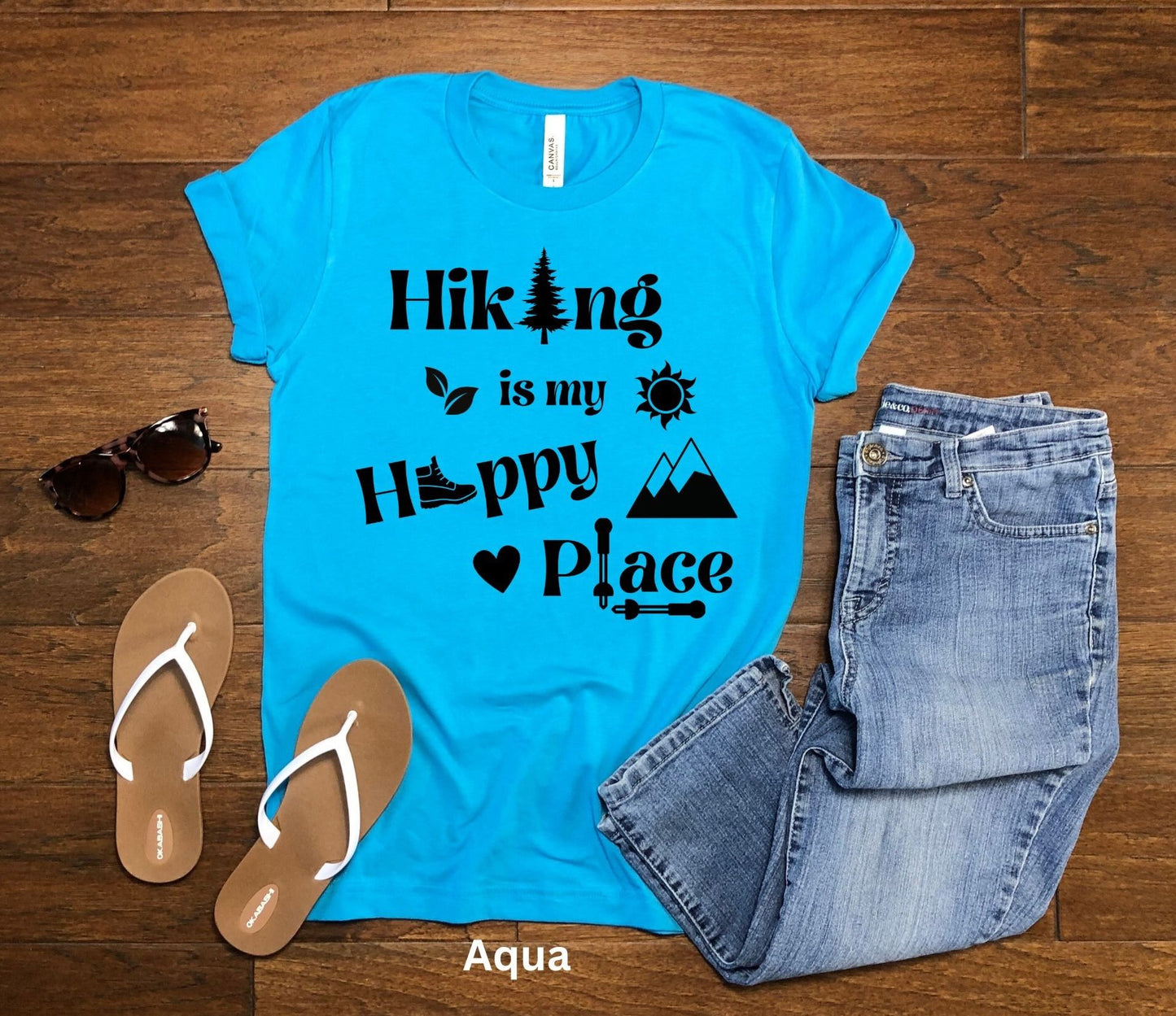 Hiking is My Happy Place T-Shirt - Outdoor Adventure & Nature Lover Tee