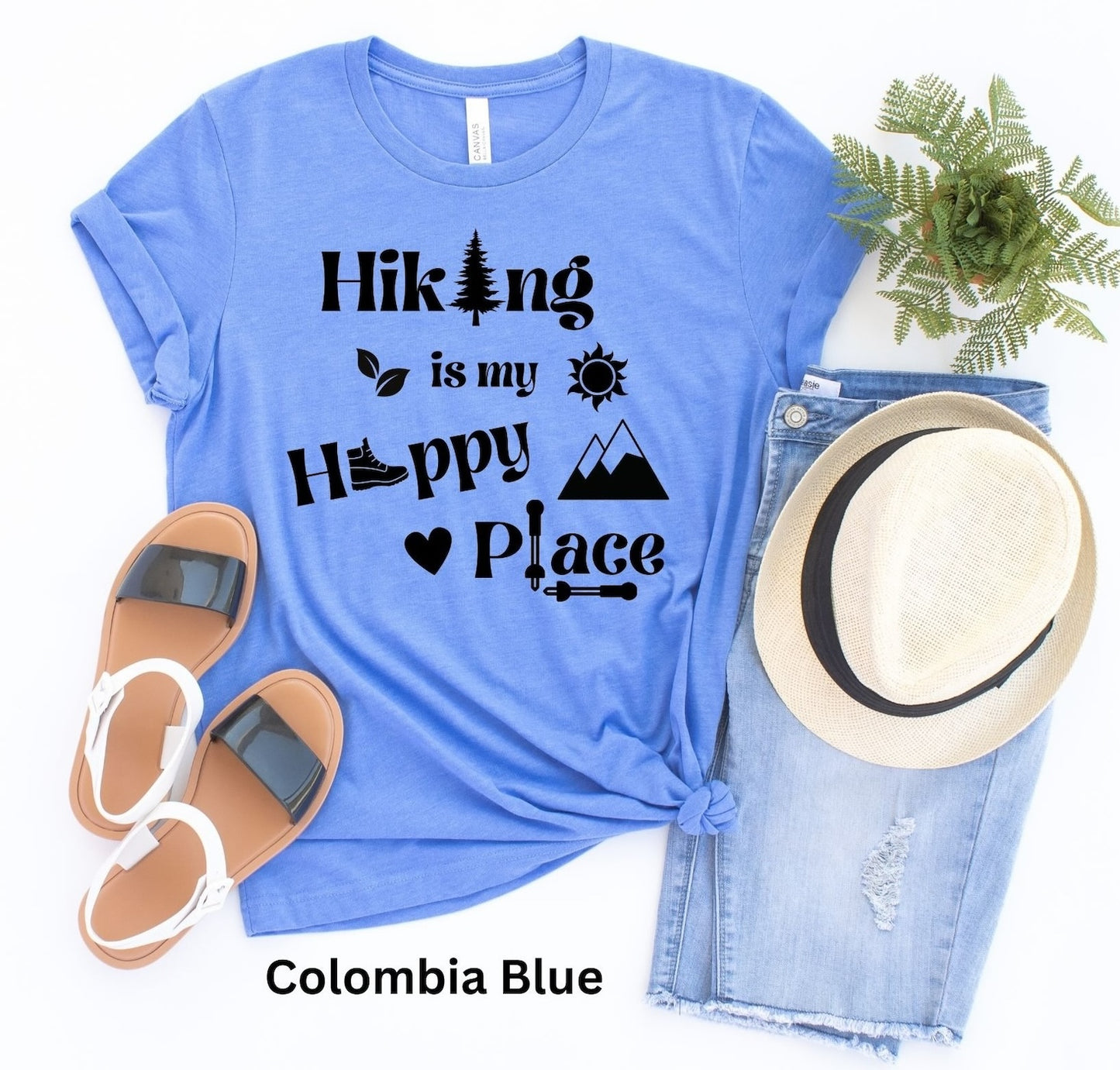 Hiking is My Happy Place T-Shirt - Outdoor Adventure & Nature Lover Tee