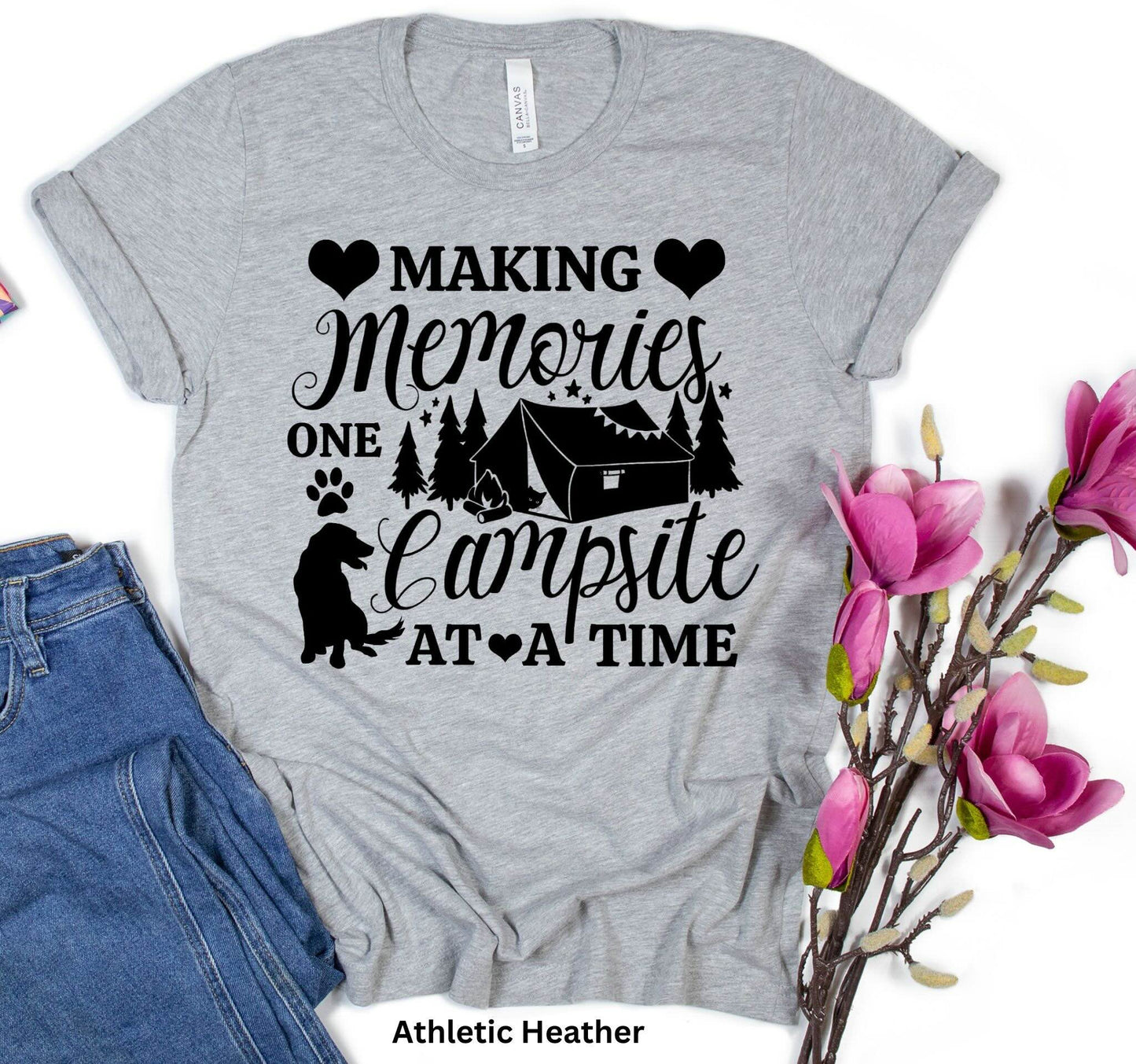 Making Memories Camping T-Shirt - Dog Lovers Outdoor Adventure Tee
