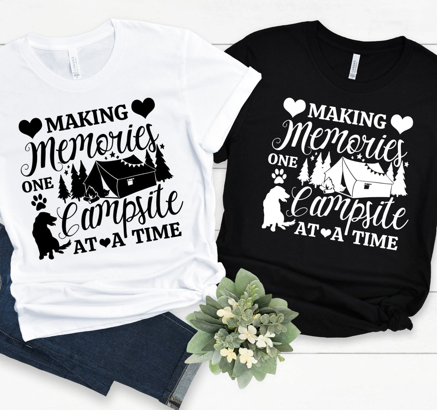 Making Memories Camping T-Shirt - Dog Lovers Outdoor Adventure Tee