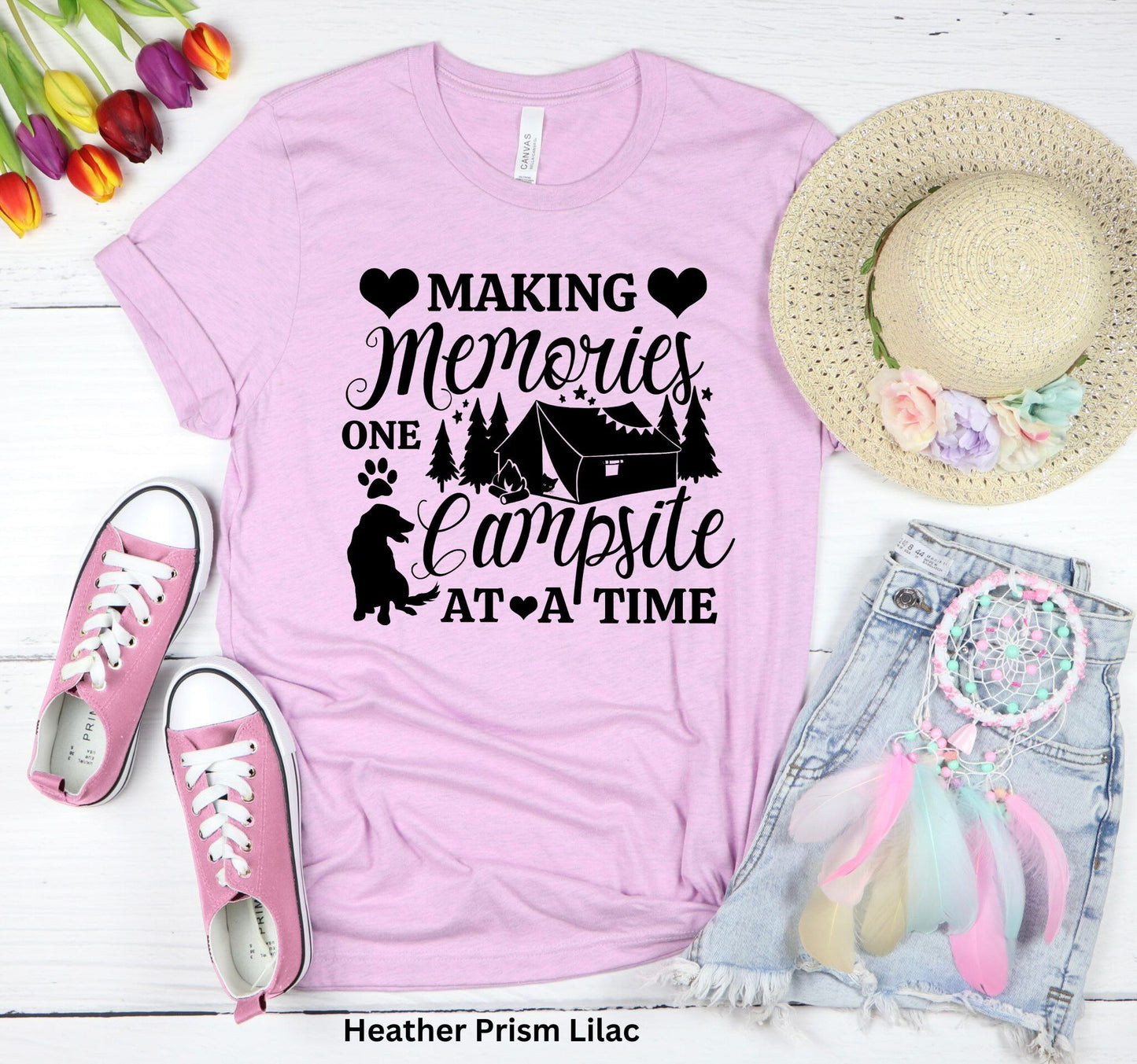 Making Memories Camping T-Shirt - Dog Lovers Outdoor Adventure Tee