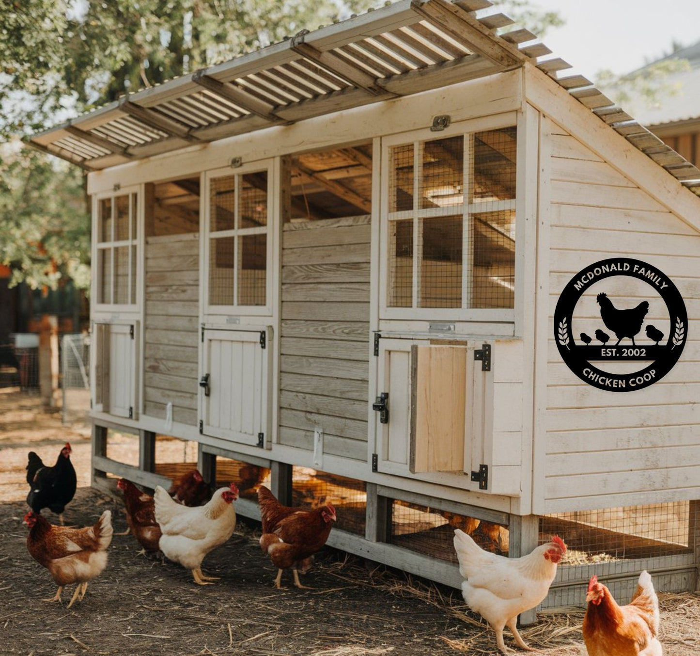 Hen and Chicks Personalized Coop Sign