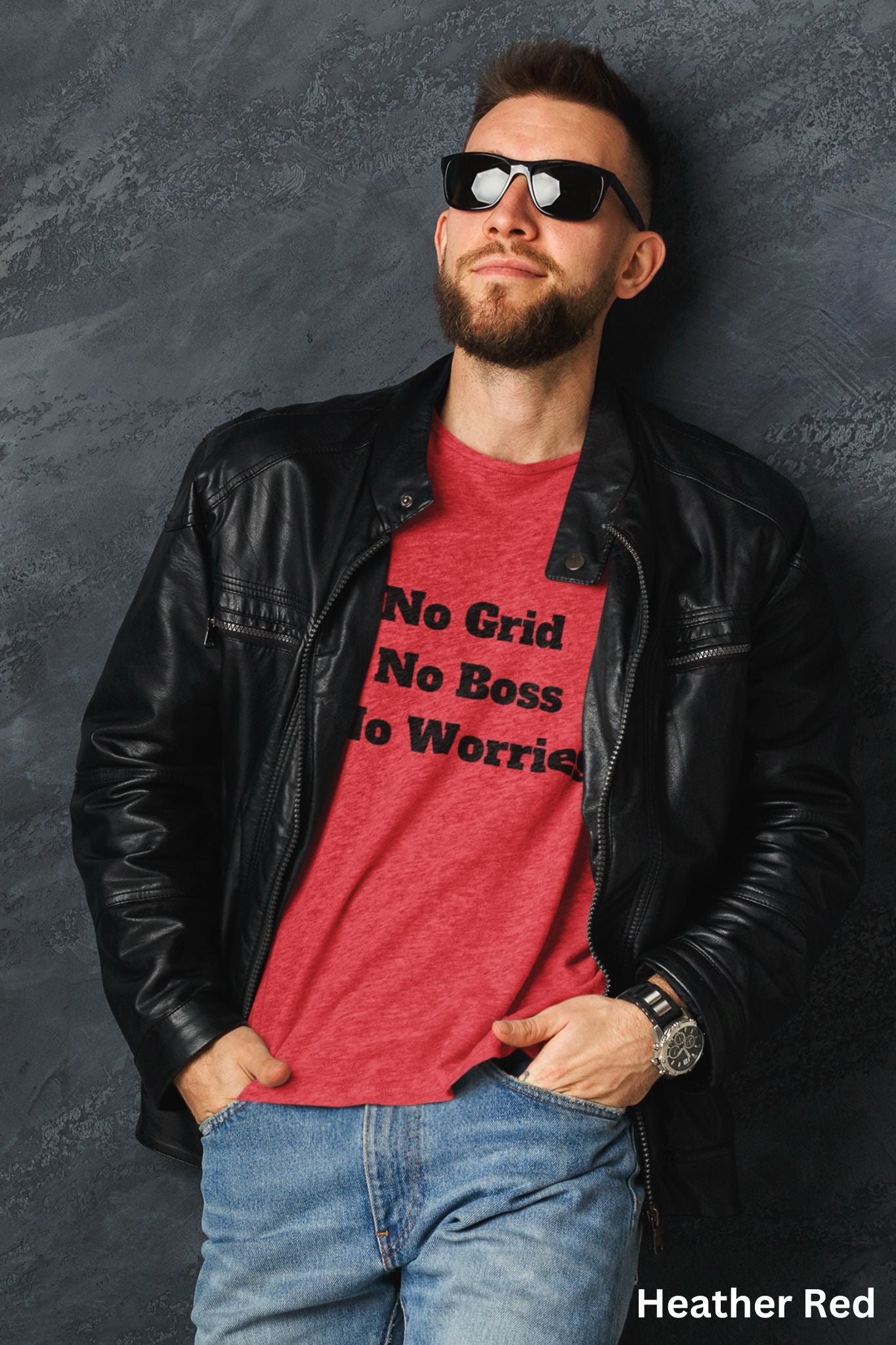 No Grid No Boss No Worries T-Shirt - Off Grid Self Sufficiency Freedom Shirt