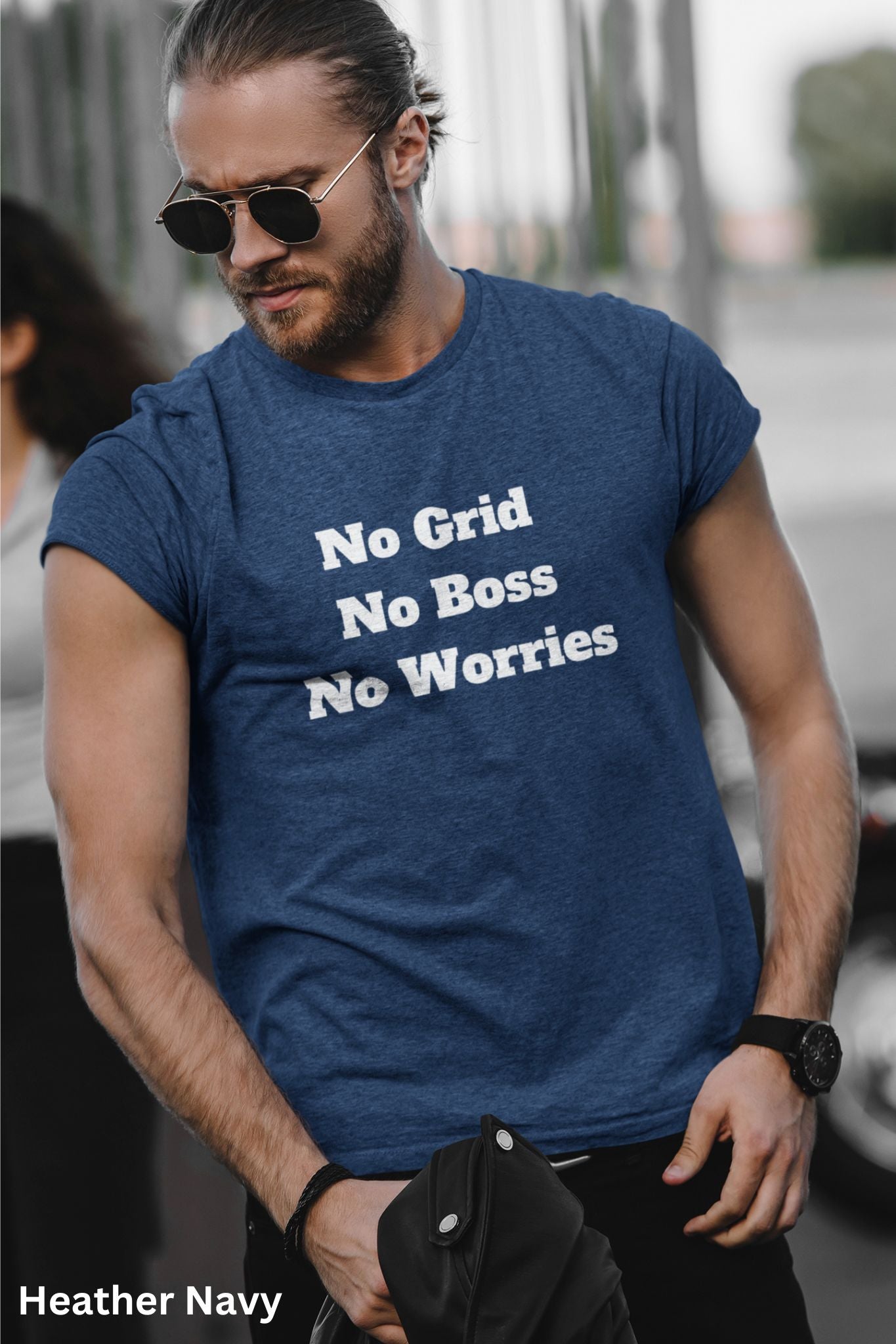 No Grid No Boss No Worries T-Shirt - Off Grid Self Sufficiency Freedom Shirt
