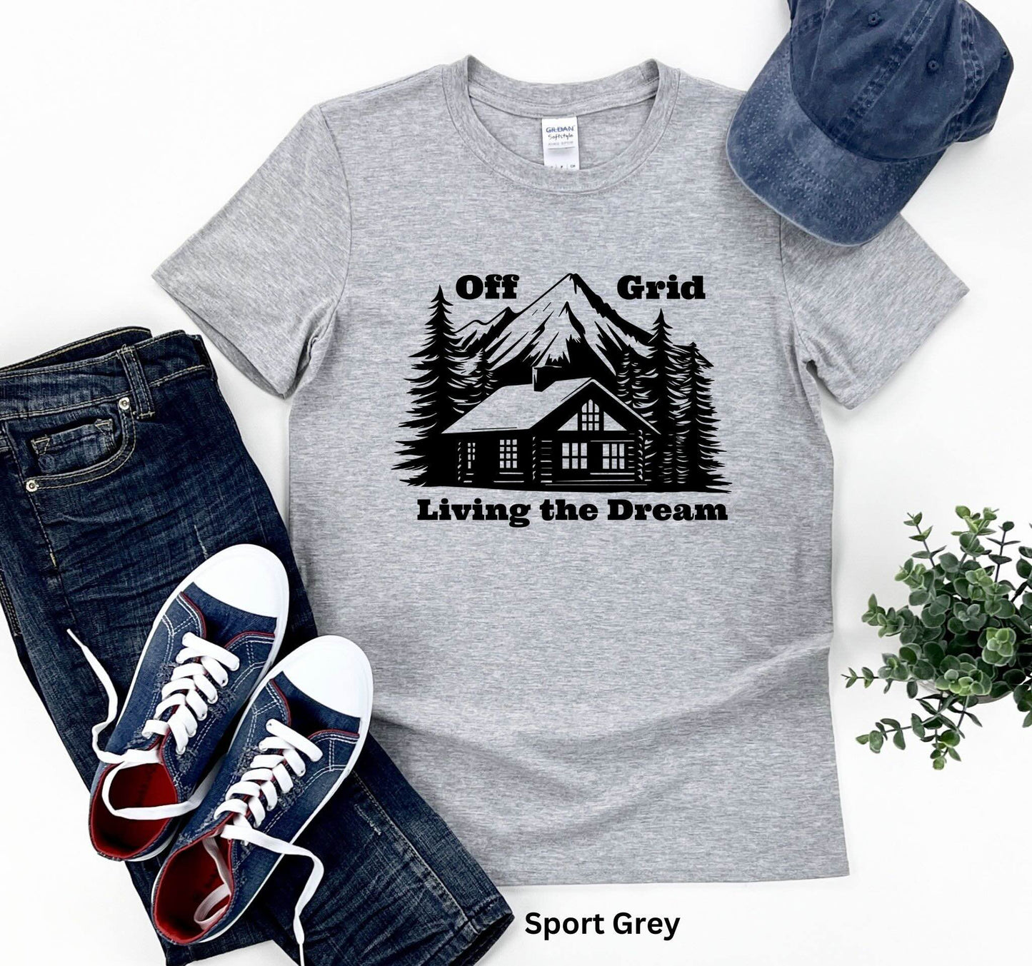 Off Grid Living the Dream T-Shirt - Cabin Life & Self-Sufficiency