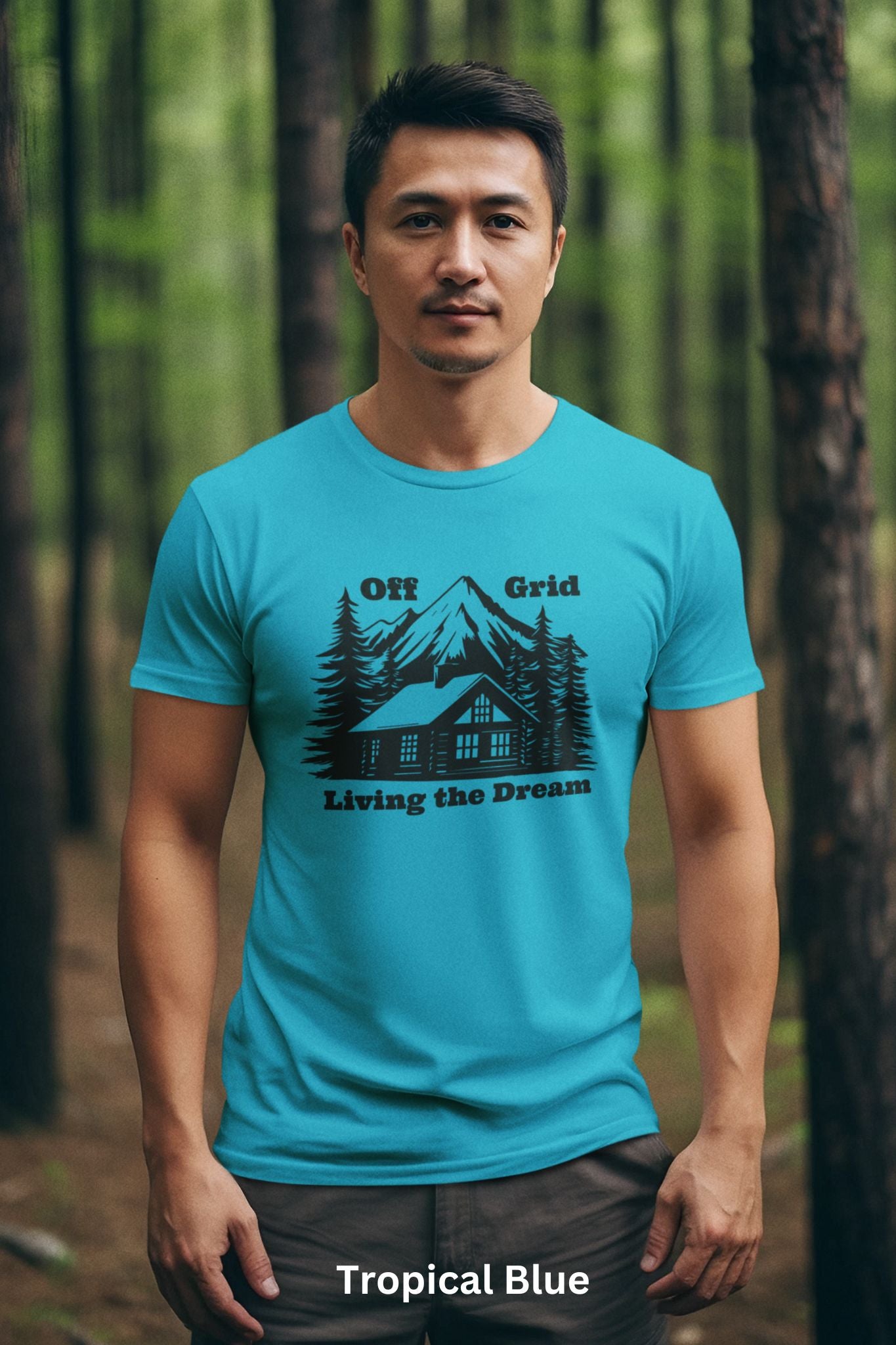 Off Grid Living the Dream T-Shirt - Cabin Life & Self-Sufficiency