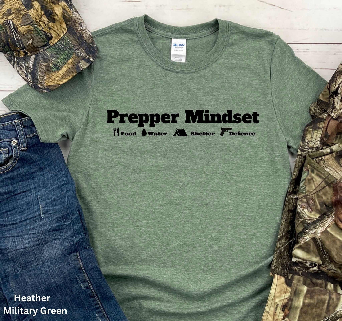 Prepper Mindset T-Shirt - Survivalist & Self-Reliance Tee