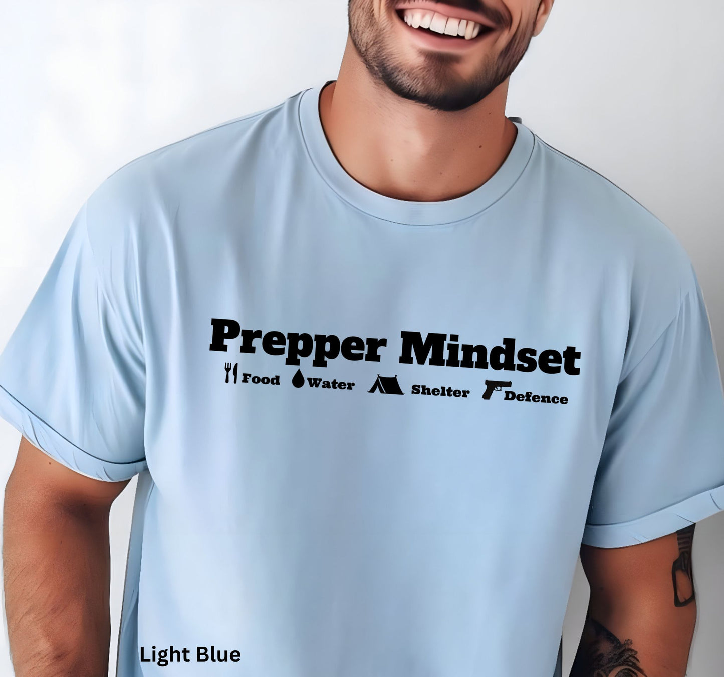Prepper Mindset T-Shirt - Survivalist & Self-Reliance Tee