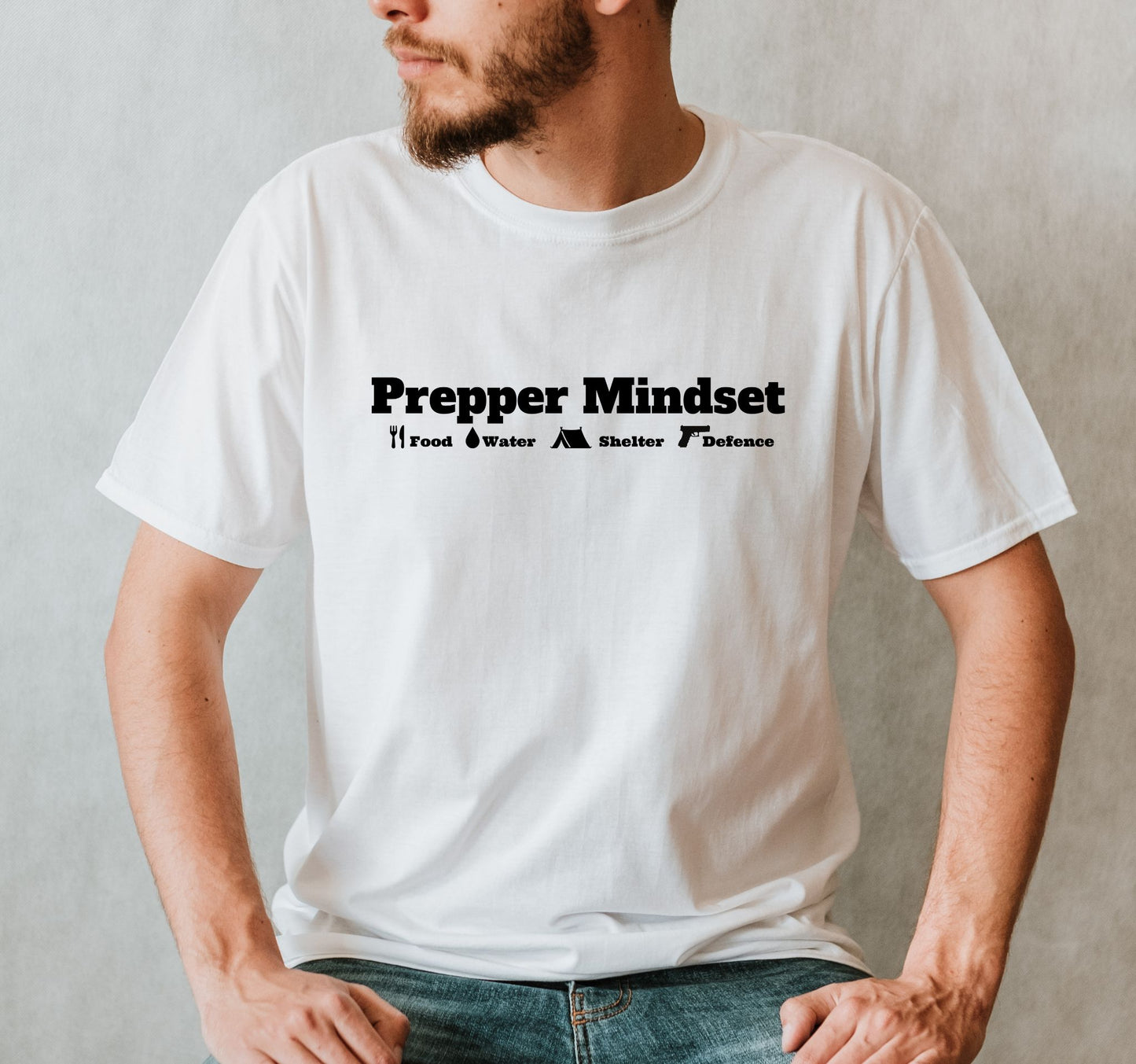 Prepper Mindset T-Shirt - Survivalist & Self-Reliance Tee