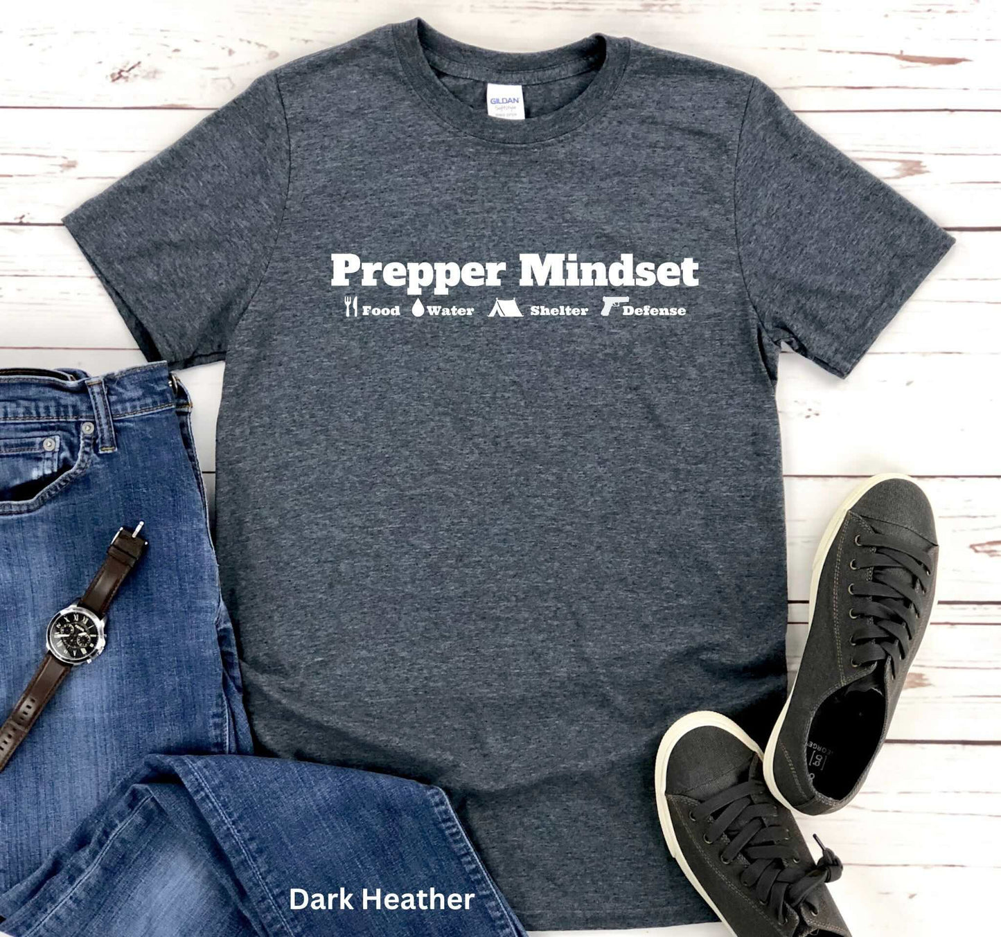 Prepper Mindset T-Shirt - Survivalist & Self-Reliance Tee