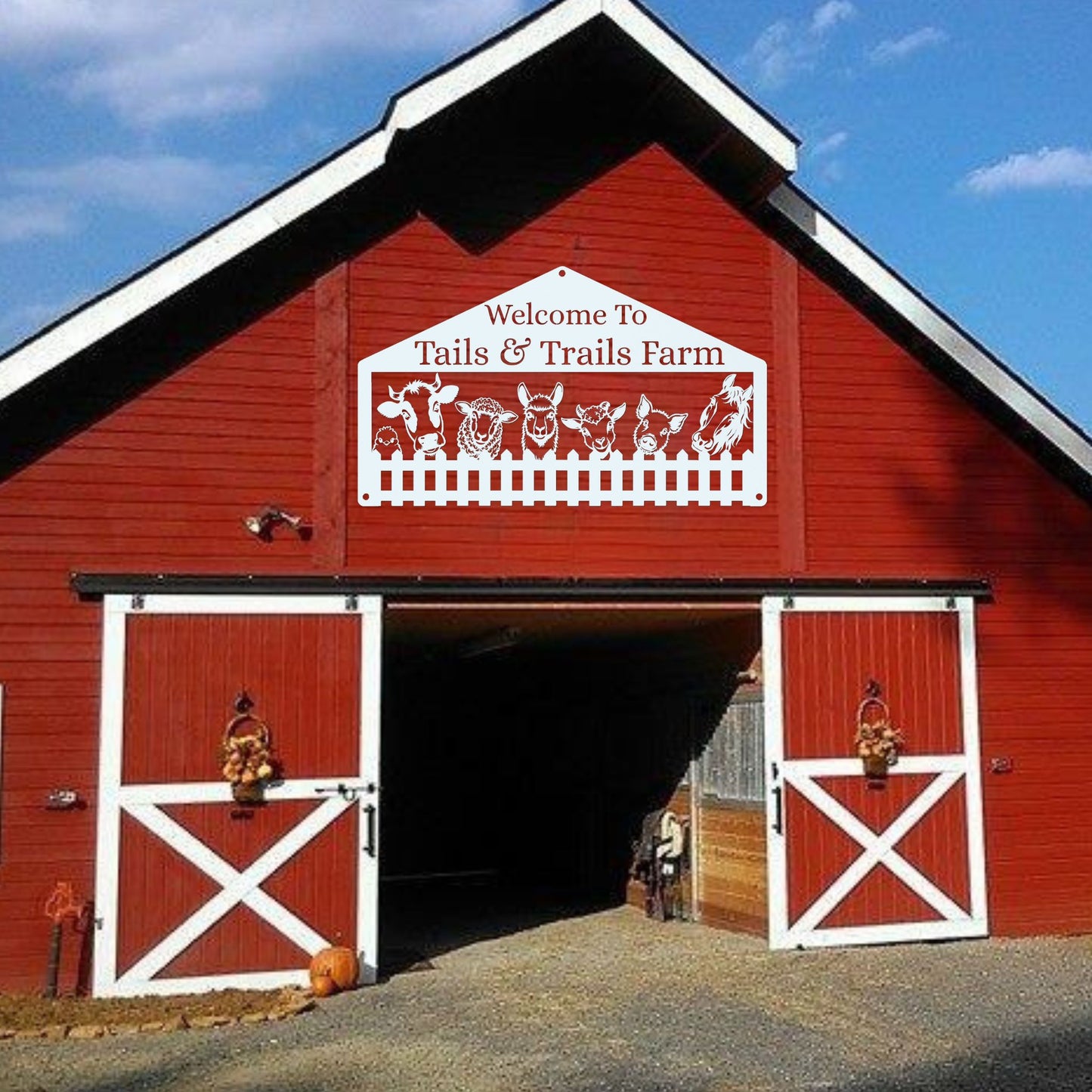 Custom Barnyard Friends Welcome Sign