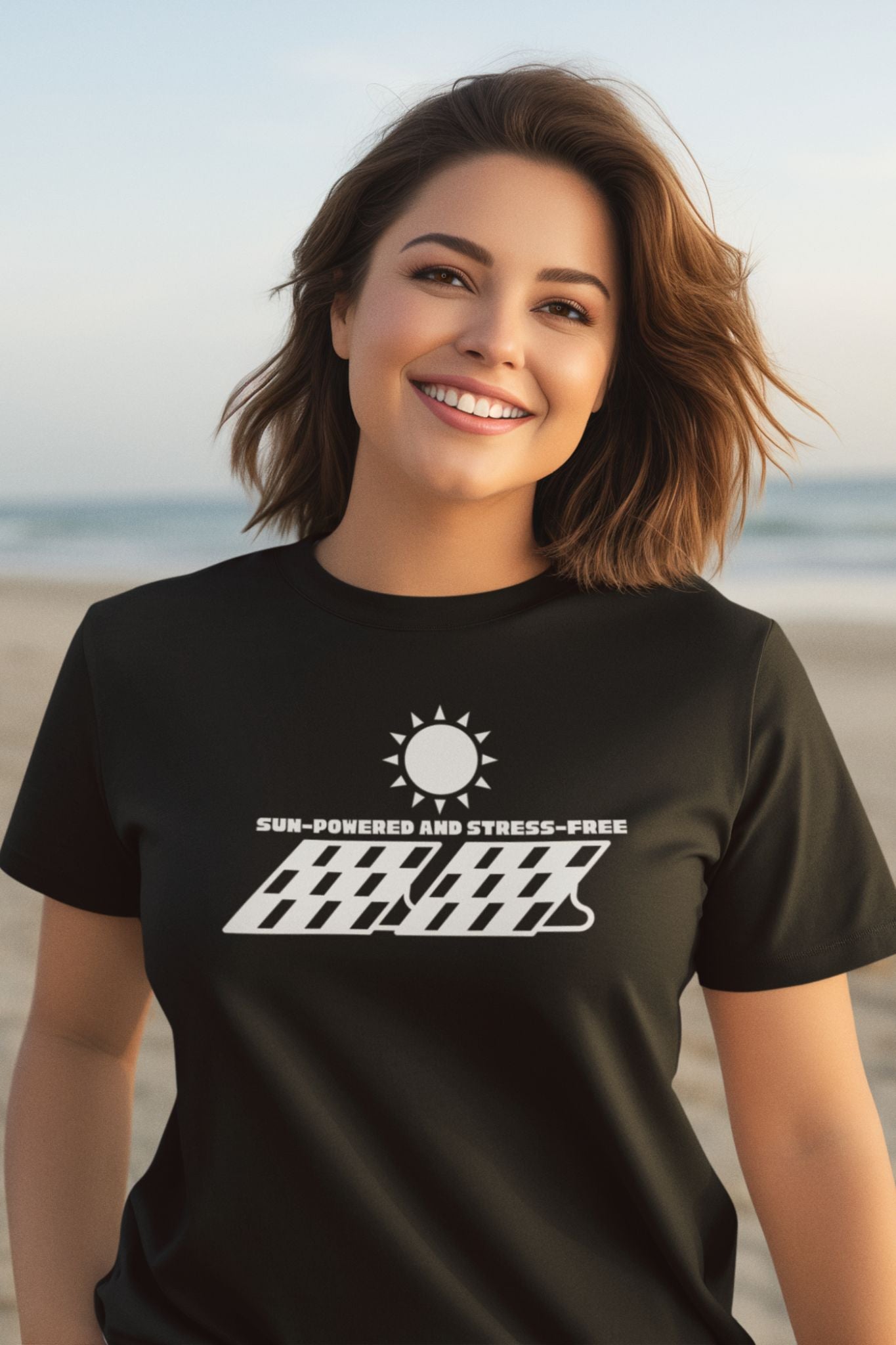 Sun-Powered & Stress-Free T-Shirt - Solar Energy & Off-Grid Living