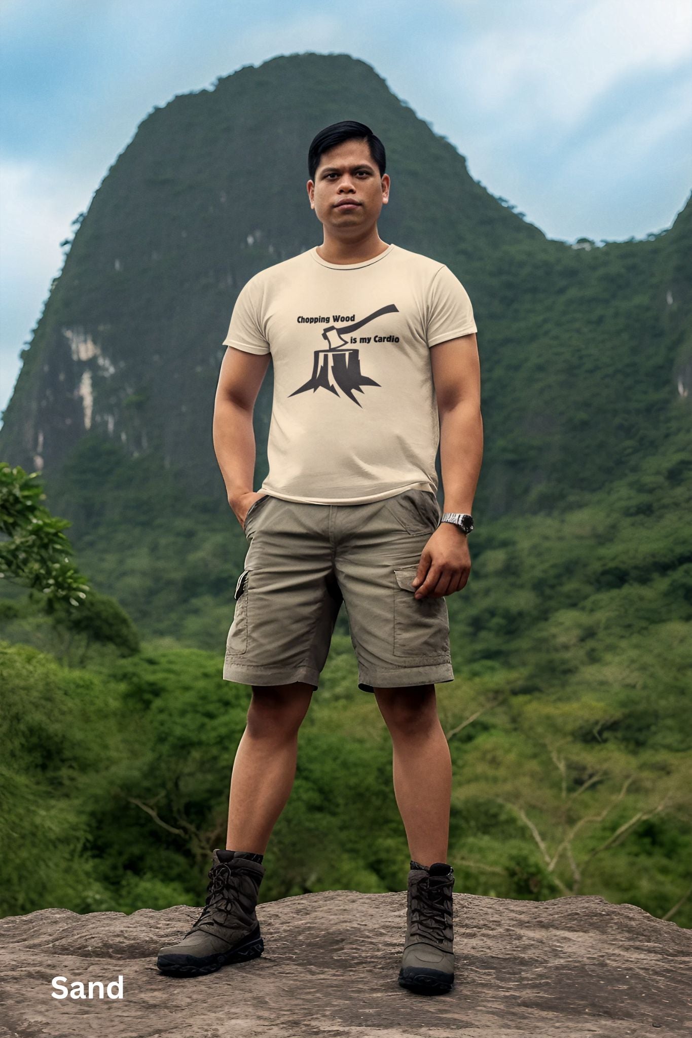 Chopping Wood is my Cardio T-Shirt - Off Grid Firewood Splitting Tee