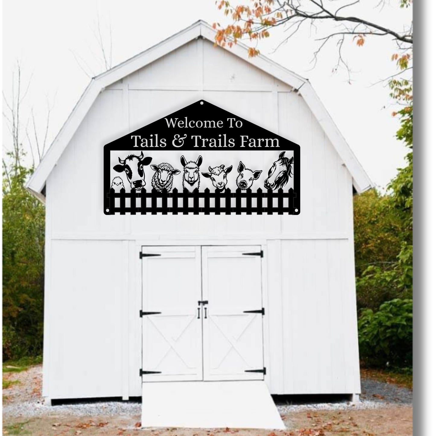 Custom Barnyard Friends Welcome Sign