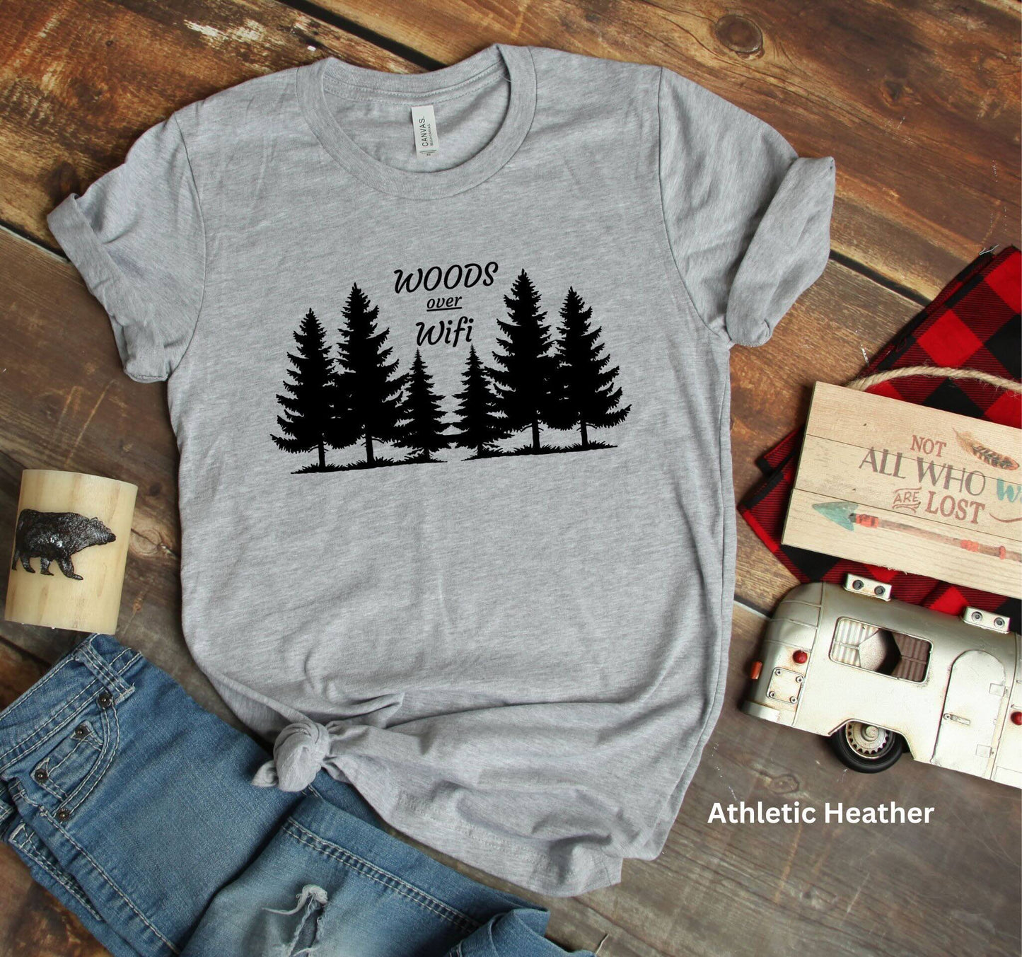 Woods over Wifi T-Shirt - Nature Lover Tee for Hikers & Campers
