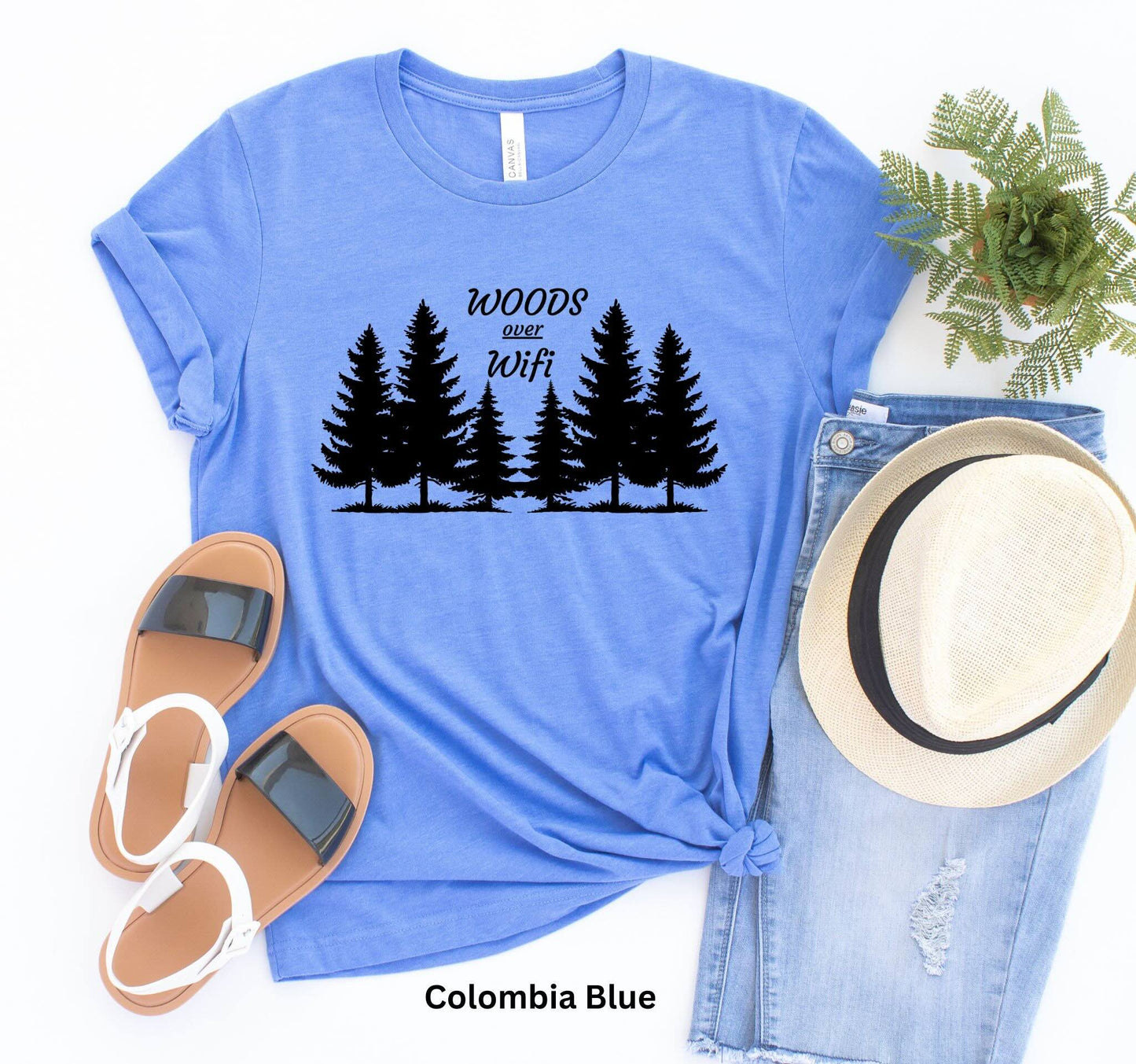 Woods over Wifi T-Shirt - Nature Lover Tee for Hikers & Campers