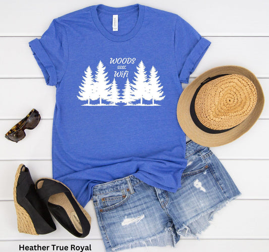 Woods over Wifi T-Shirt - Nature Lover Tee for Hikers & Campers