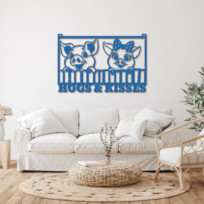 Hogs & Kisses Farmhouse Sign