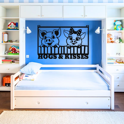 Hogs & Kisses Farmhouse Sign