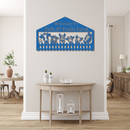 Custom Barnyard Friends Welcome Sign