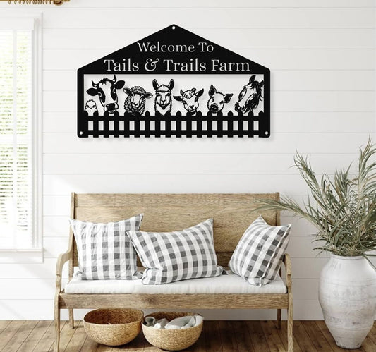 Custom Barnyard Friends Welcome Sign