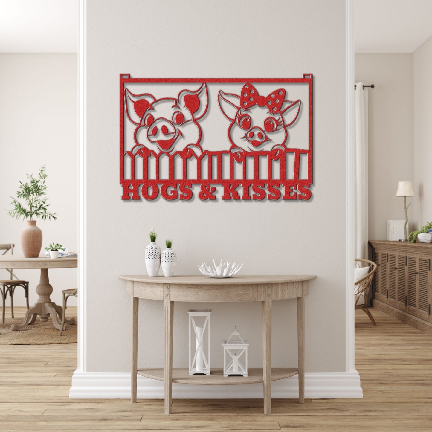 Hogs & Kisses Farmhouse Sign