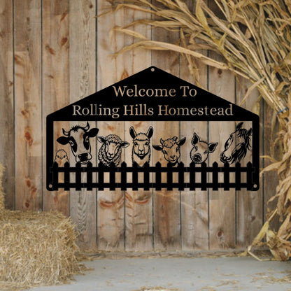Custom Barnyard Friends Welcome Sign